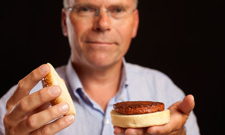 Dr Mark Post with his lab-grown hamburger